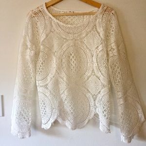 BRAND NEW CROCHET STYLE COVER UP TOP SIZE M